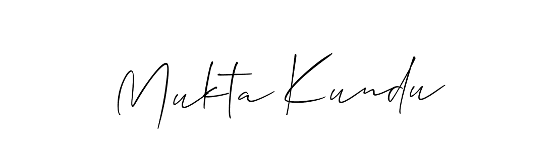 Use a signature maker to create a handwritten signature online. With this signature software, you can design (Allison_Script) your own signature for name Mukta Kundu. Mukta Kundu signature style 2 images and pictures png
