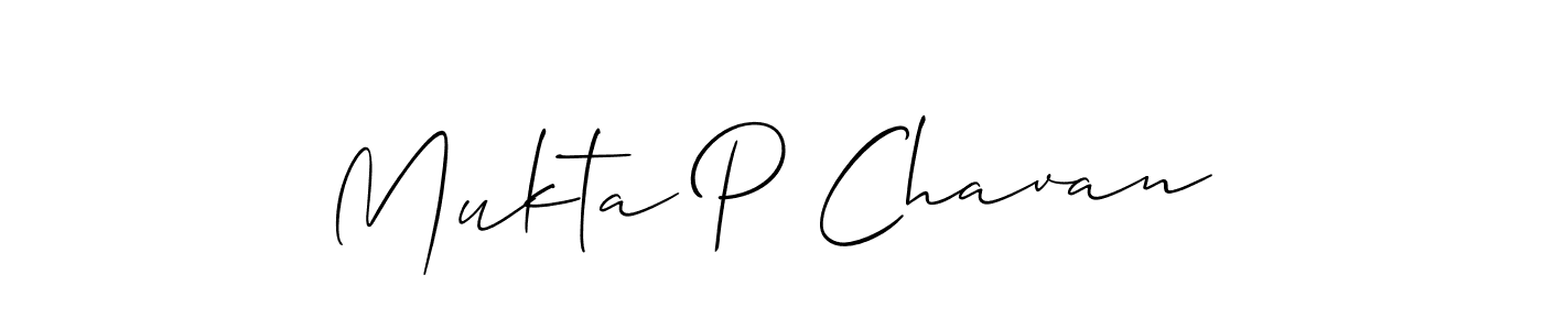 It looks lik you need a new signature style for name Mukta P Chavan. Design unique handwritten (Allison_Script) signature with our free signature maker in just a few clicks. Mukta P Chavan signature style 2 images and pictures png