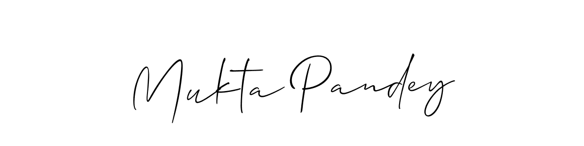 Make a short Mukta Pandey signature style. Manage your documents anywhere anytime using Allison_Script. Create and add eSignatures, submit forms, share and send files easily. Mukta Pandey signature style 2 images and pictures png