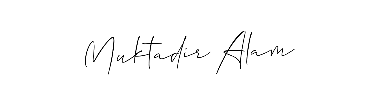 Create a beautiful signature design for name Muktadir Alam. With this signature (Allison_Script) fonts, you can make a handwritten signature for free. Muktadir Alam signature style 2 images and pictures png