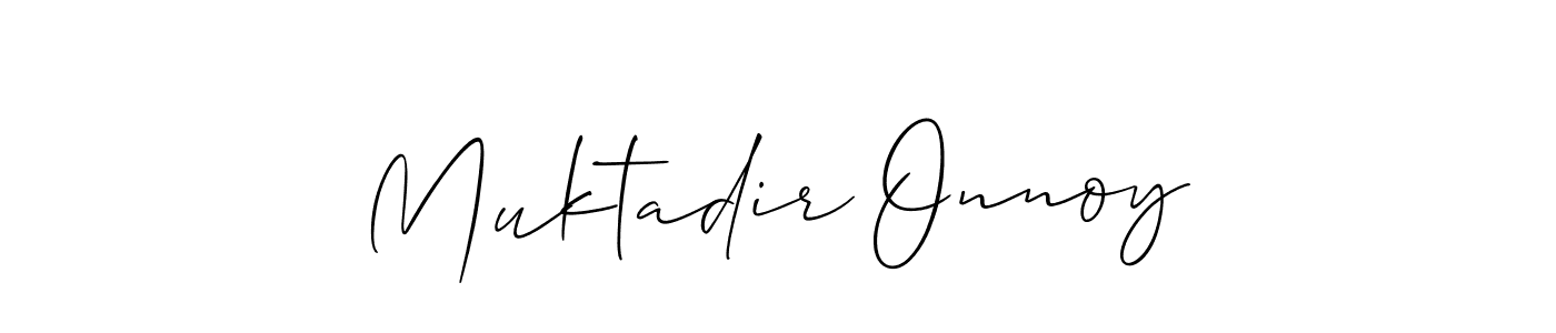 Use a signature maker to create a handwritten signature online. With this signature software, you can design (Allison_Script) your own signature for name Muktadir Onnoy. Muktadir Onnoy signature style 2 images and pictures png