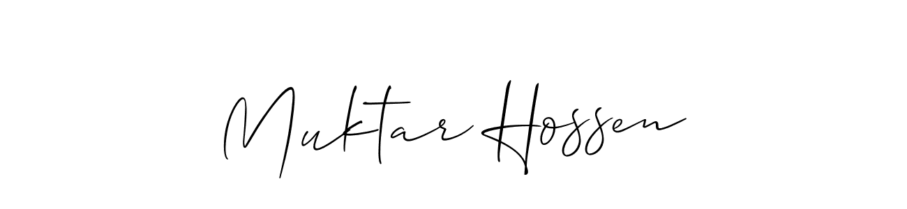 You should practise on your own different ways (Allison_Script) to write your name (Muktar Hossen) in signature. don't let someone else do it for you. Muktar Hossen signature style 2 images and pictures png