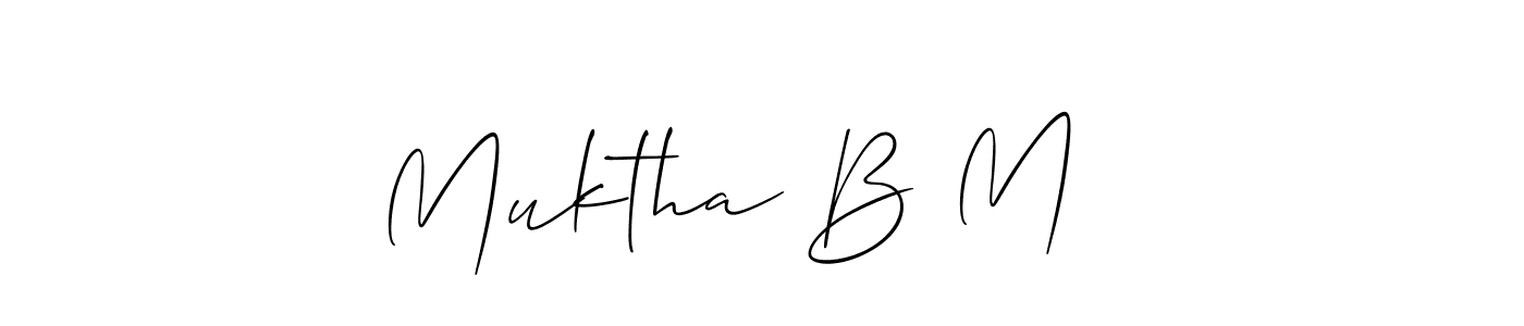Here are the top 10 professional signature styles for the name Muktha B M ♡. These are the best autograph styles you can use for your name. Muktha B M ♡ signature style 2 images and pictures png