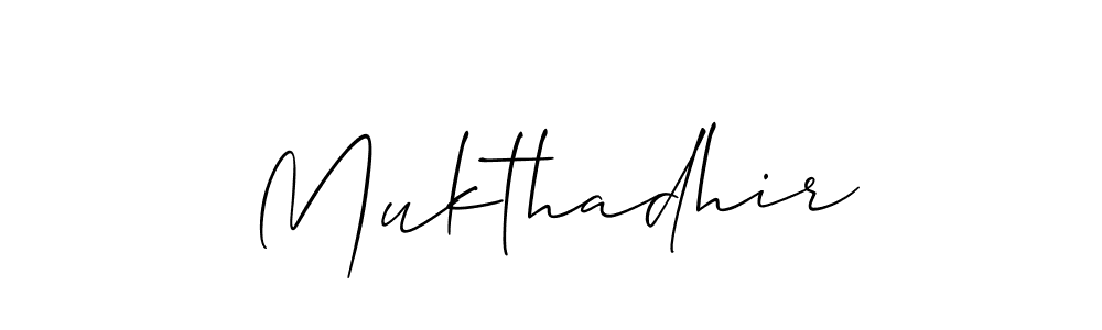 Also we have Mukthadhir name is the best signature style. Create professional handwritten signature collection using Allison_Script autograph style. Mukthadhir signature style 2 images and pictures png