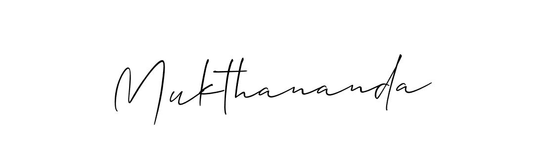 How to make Mukthananda signature? Allison_Script is a professional autograph style. Create handwritten signature for Mukthananda name. Mukthananda signature style 2 images and pictures png