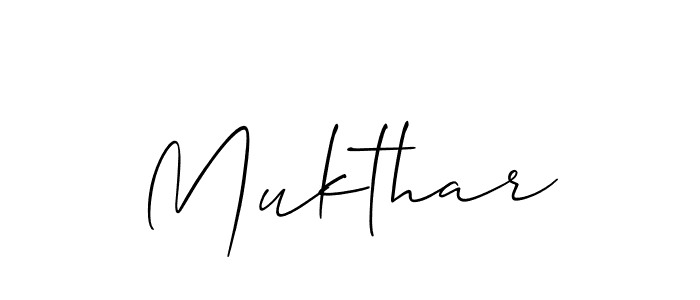 Design your own signature with our free online signature maker. With this signature software, you can create a handwritten (Allison_Script) signature for name Mukthar. Mukthar signature style 2 images and pictures png