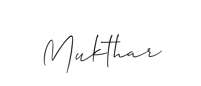 Design your own signature with our free online signature maker. With this signature software, you can create a handwritten (Allison_Script) signature for name Mukthar. Mukthar signature style 2 images and pictures png