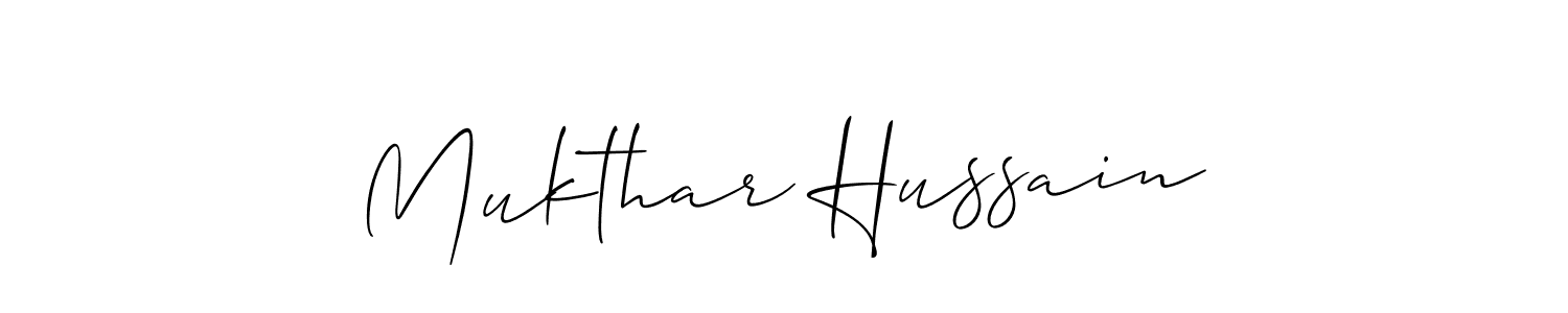 Create a beautiful signature design for name Mukthar Hussain. With this signature (Allison_Script) fonts, you can make a handwritten signature for free. Mukthar Hussain signature style 2 images and pictures png