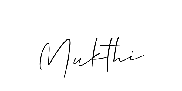 Make a beautiful signature design for name Mukthi. With this signature (Allison_Script) style, you can create a handwritten signature for free. Mukthi signature style 2 images and pictures png