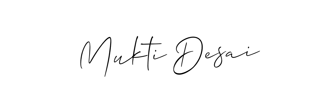 How to make Mukti Desai name signature. Use Allison_Script style for creating short signs online. This is the latest handwritten sign. Mukti Desai signature style 2 images and pictures png