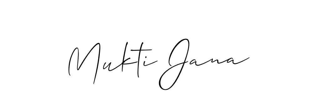 Mukti Jana stylish signature style. Best Handwritten Sign (Allison_Script) for my name. Handwritten Signature Collection Ideas for my name Mukti Jana. Mukti Jana signature style 2 images and pictures png