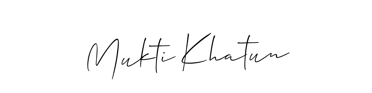 Create a beautiful signature design for name Mukti Khatun. With this signature (Allison_Script) fonts, you can make a handwritten signature for free. Mukti Khatun signature style 2 images and pictures png