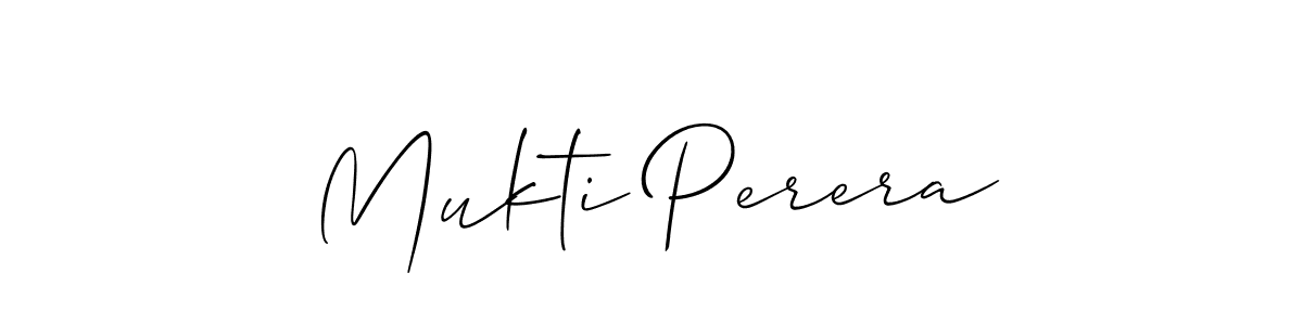 How to make Mukti Perera name signature. Use Allison_Script style for creating short signs online. This is the latest handwritten sign. Mukti Perera signature style 2 images and pictures png