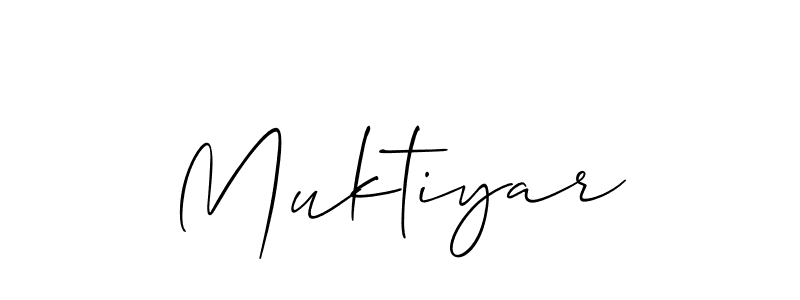 Make a beautiful signature design for name Muktiyar. With this signature (Allison_Script) style, you can create a handwritten signature for free. Muktiyar signature style 2 images and pictures png