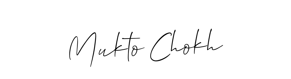 Use a signature maker to create a handwritten signature online. With this signature software, you can design (Allison_Script) your own signature for name Mukto Chokh. Mukto Chokh signature style 2 images and pictures png