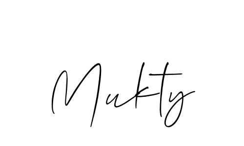 Use a signature maker to create a handwritten signature online. With this signature software, you can design (Allison_Script) your own signature for name Mukty. Mukty signature style 2 images and pictures png