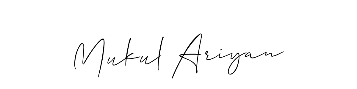 The best way (Allison_Script) to make a short signature is to pick only two or three words in your name. The name Mukul Ariyan include a total of six letters. For converting this name. Mukul Ariyan signature style 2 images and pictures png