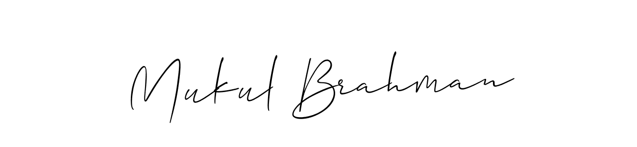 You should practise on your own different ways (Allison_Script) to write your name (Mukul Brahman) in signature. don't let someone else do it for you. Mukul Brahman signature style 2 images and pictures png