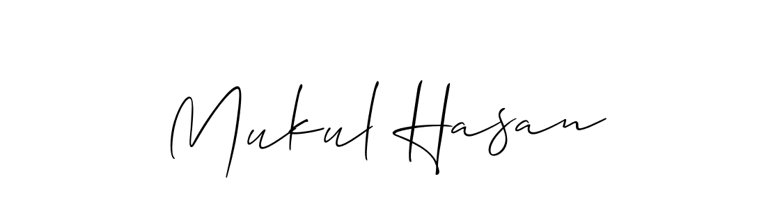 Use a signature maker to create a handwritten signature online. With this signature software, you can design (Allison_Script) your own signature for name Mukul Hasan. Mukul Hasan signature style 2 images and pictures png