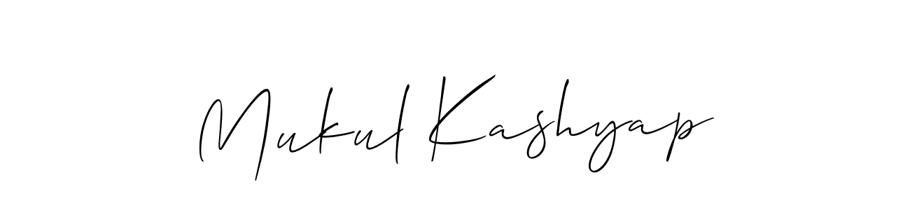 How to make Mukul Kashyap name signature. Use Allison_Script style for creating short signs online. This is the latest handwritten sign. Mukul Kashyap signature style 2 images and pictures png