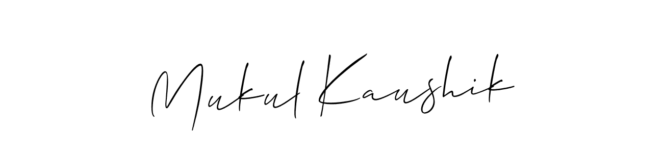 How to Draw Mukul Kaushik signature style? Allison_Script is a latest design signature styles for name Mukul Kaushik. Mukul Kaushik signature style 2 images and pictures png