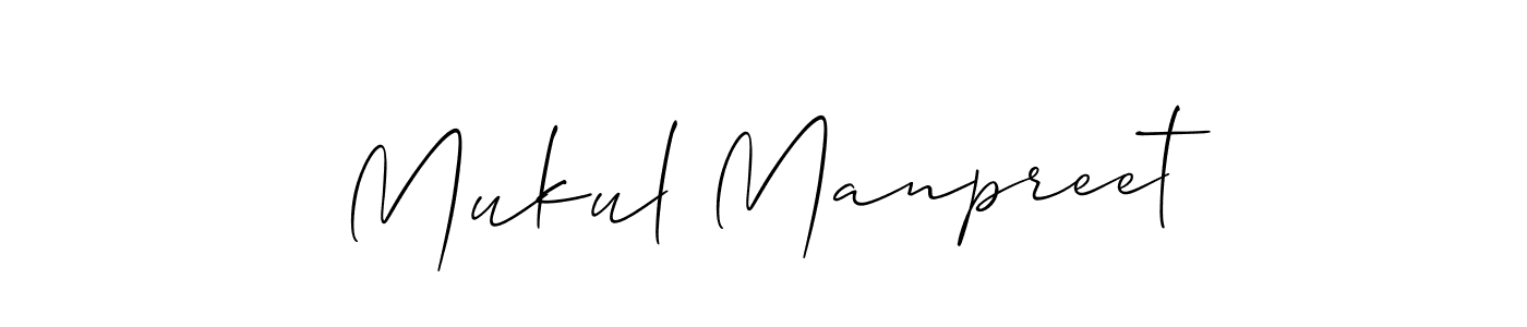 if you are searching for the best signature style for your name Mukul Manpreet. so please give up your signature search. here we have designed multiple signature styles  using Allison_Script. Mukul Manpreet signature style 2 images and pictures png
