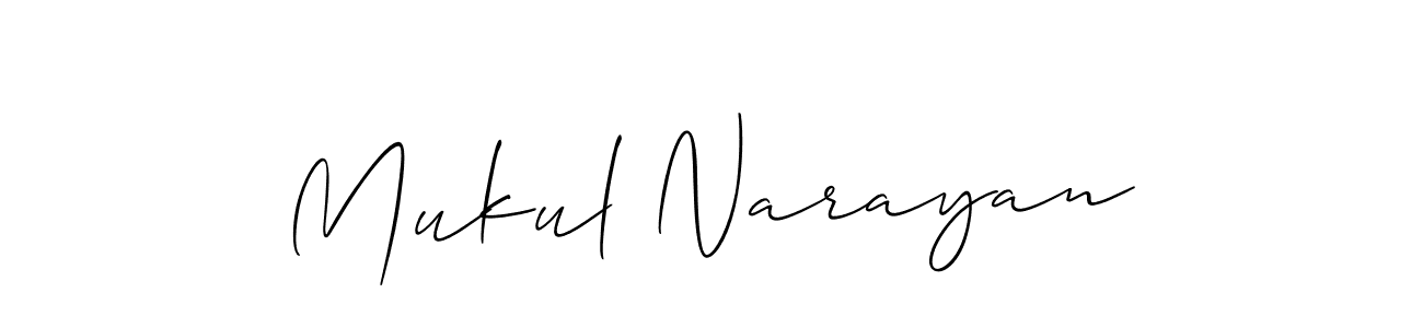 Design your own signature with our free online signature maker. With this signature software, you can create a handwritten (Allison_Script) signature for name Mukul Narayan. Mukul Narayan signature style 2 images and pictures png