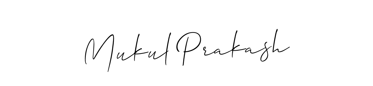 It looks lik you need a new signature style for name Mukul Prakash. Design unique handwritten (Allison_Script) signature with our free signature maker in just a few clicks. Mukul Prakash signature style 2 images and pictures png