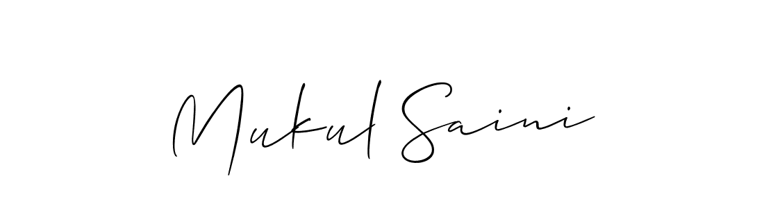Make a beautiful signature design for name Mukul Saini. With this signature (Allison_Script) style, you can create a handwritten signature for free. Mukul Saini signature style 2 images and pictures png