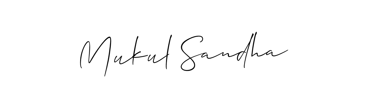 if you are searching for the best signature style for your name Mukul Sandha. so please give up your signature search. here we have designed multiple signature styles  using Allison_Script. Mukul Sandha signature style 2 images and pictures png