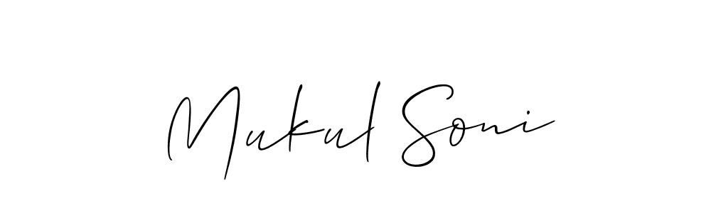 The best way (Allison_Script) to make a short signature is to pick only two or three words in your name. The name Mukul Soni include a total of six letters. For converting this name. Mukul Soni signature style 2 images and pictures png