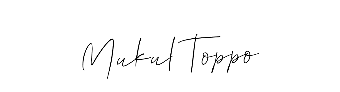 Also we have Mukul Toppo name is the best signature style. Create professional handwritten signature collection using Allison_Script autograph style. Mukul Toppo signature style 2 images and pictures png