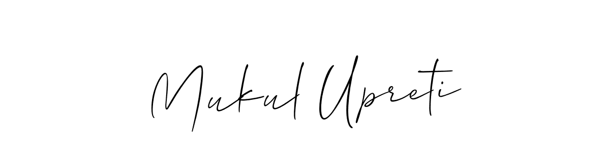 Make a beautiful signature design for name Mukul Upreti. With this signature (Allison_Script) style, you can create a handwritten signature for free. Mukul Upreti signature style 2 images and pictures png