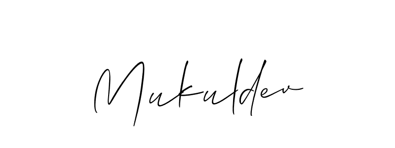 Design your own signature with our free online signature maker. With this signature software, you can create a handwritten (Allison_Script) signature for name Mukuldev. Mukuldev signature style 2 images and pictures png