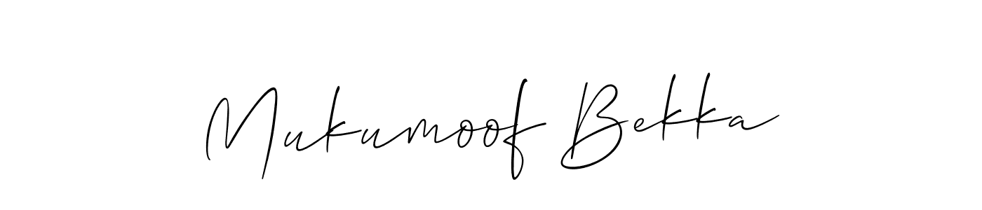 How to make Mukumoof Bekka signature? Allison_Script is a professional autograph style. Create handwritten signature for Mukumoof Bekka name. Mukumoof Bekka signature style 2 images and pictures png