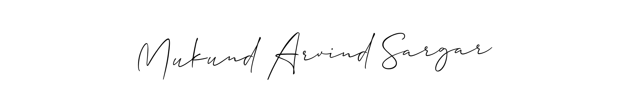 Mukund Arvind Sargar stylish signature style. Best Handwritten Sign (Allison_Script) for my name. Handwritten Signature Collection Ideas for my name Mukund Arvind Sargar. Mukund Arvind Sargar signature style 2 images and pictures png