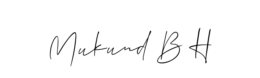 How to Draw Mukund B H signature style? Allison_Script is a latest design signature styles for name Mukund B H. Mukund B H signature style 2 images and pictures png