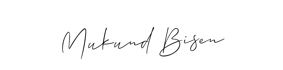 How to make Mukund Bisen name signature. Use Allison_Script style for creating short signs online. This is the latest handwritten sign. Mukund Bisen signature style 2 images and pictures png
