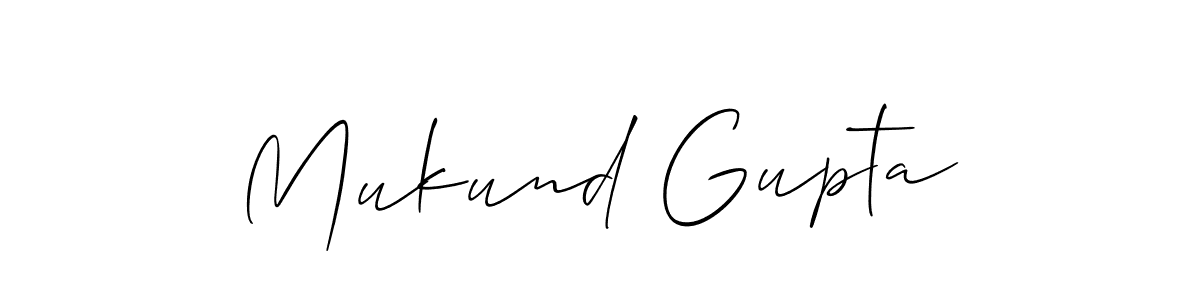 How to make Mukund Gupta name signature. Use Allison_Script style for creating short signs online. This is the latest handwritten sign. Mukund Gupta signature style 2 images and pictures png