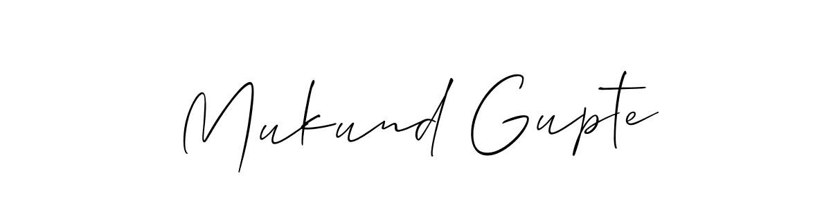 Design your own signature with our free online signature maker. With this signature software, you can create a handwritten (Allison_Script) signature for name Mukund Gupte. Mukund Gupte signature style 2 images and pictures png