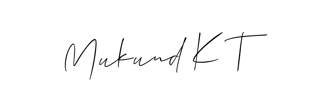 Similarly Allison_Script is the best handwritten signature design. Signature creator online .You can use it as an online autograph creator for name Mukund K T. Mukund K T signature style 2 images and pictures png
