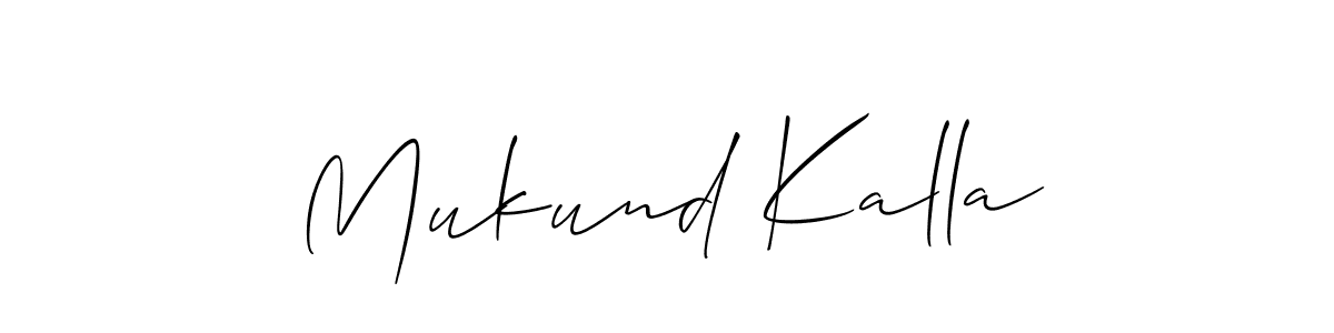 How to make Mukund Kalla signature? Allison_Script is a professional autograph style. Create handwritten signature for Mukund Kalla name. Mukund Kalla signature style 2 images and pictures png