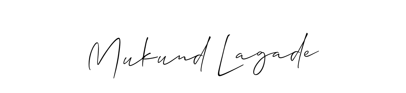 It looks lik you need a new signature style for name Mukund Lagade. Design unique handwritten (Allison_Script) signature with our free signature maker in just a few clicks. Mukund Lagade signature style 2 images and pictures png