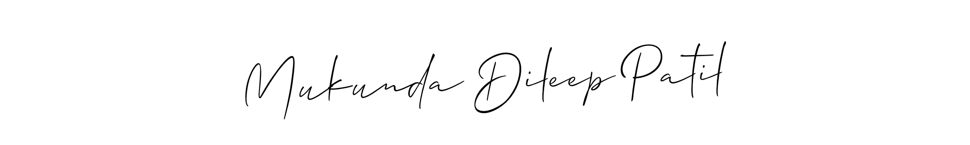 Mukunda Dileep Patil stylish signature style. Best Handwritten Sign (Allison_Script) for my name. Handwritten Signature Collection Ideas for my name Mukunda Dileep Patil. Mukunda Dileep Patil signature style 2 images and pictures png