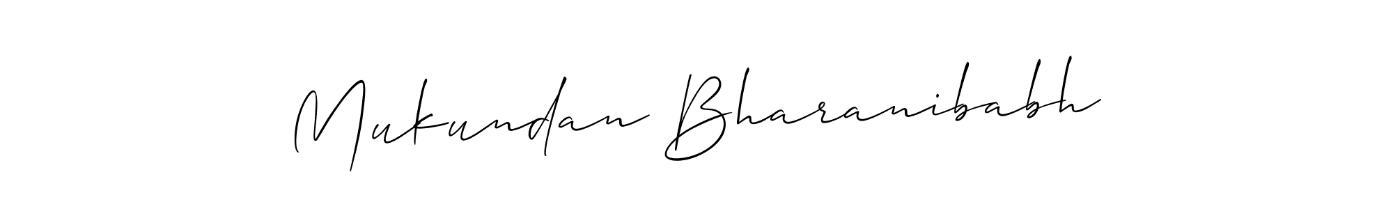 How to make Mukundan Bharanibabh signature? Allison_Script is a professional autograph style. Create handwritten signature for Mukundan Bharanibabh name. Mukundan Bharanibabh signature style 2 images and pictures png