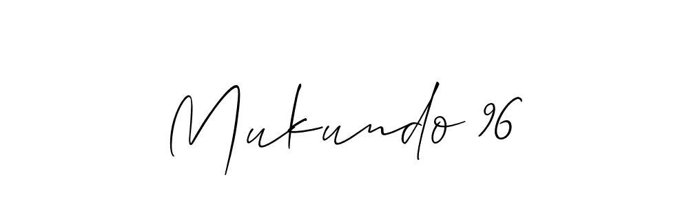 The best way (Allison_Script) to make a short signature is to pick only two or three words in your name. The name Mukundo 96 include a total of six letters. For converting this name. Mukundo 96 signature style 2 images and pictures png