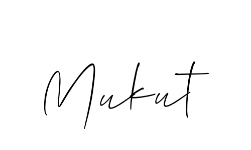 Create a beautiful signature design for name Mukut. With this signature (Allison_Script) fonts, you can make a handwritten signature for free. Mukut signature style 2 images and pictures png