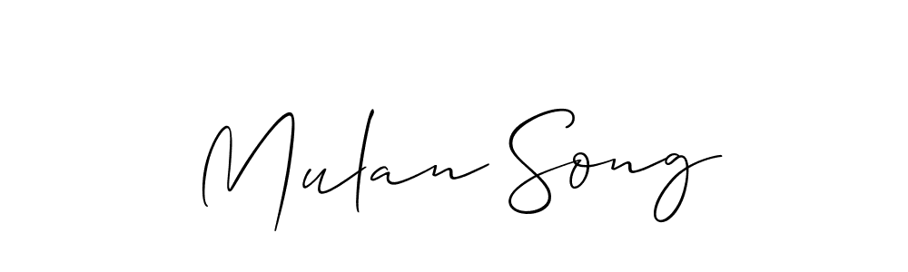 Check out images of Autograph of Mulan Song name. Actor Mulan Song Signature Style. Allison_Script is a professional sign style online. Mulan Song signature style 2 images and pictures png