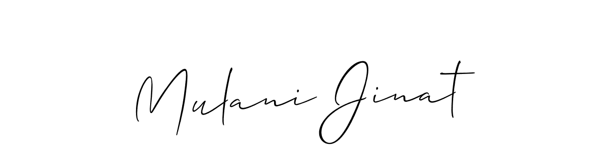 Use a signature maker to create a handwritten signature online. With this signature software, you can design (Allison_Script) your own signature for name Mulani Jinat. Mulani Jinat signature style 2 images and pictures png