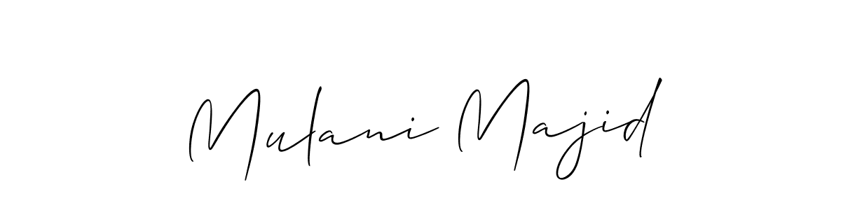 Make a beautiful signature design for name Mulani Majid. With this signature (Allison_Script) style, you can create a handwritten signature for free. Mulani Majid signature style 2 images and pictures png